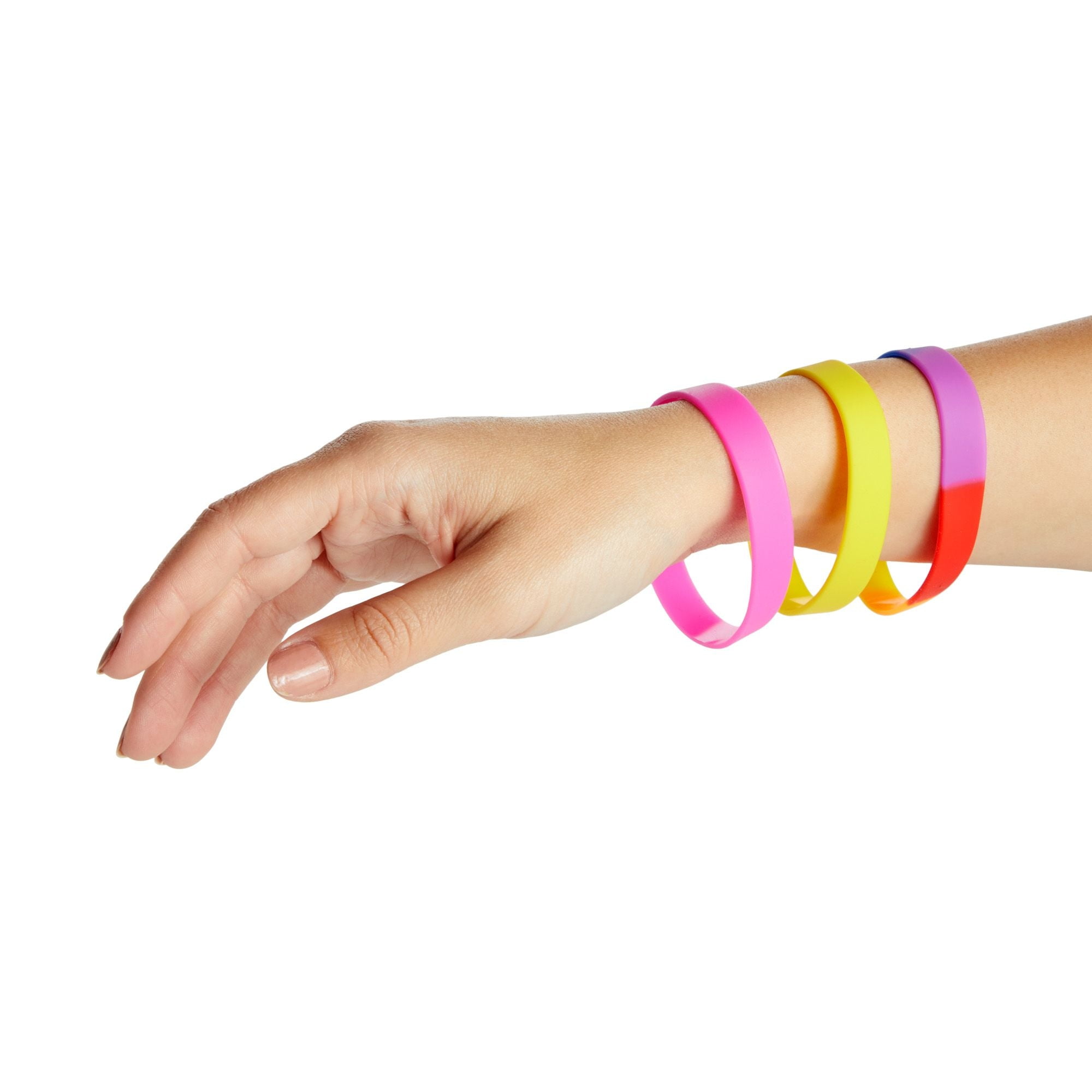Rainbow Silicone Bracelet - Personalization Available | Positive Promotions